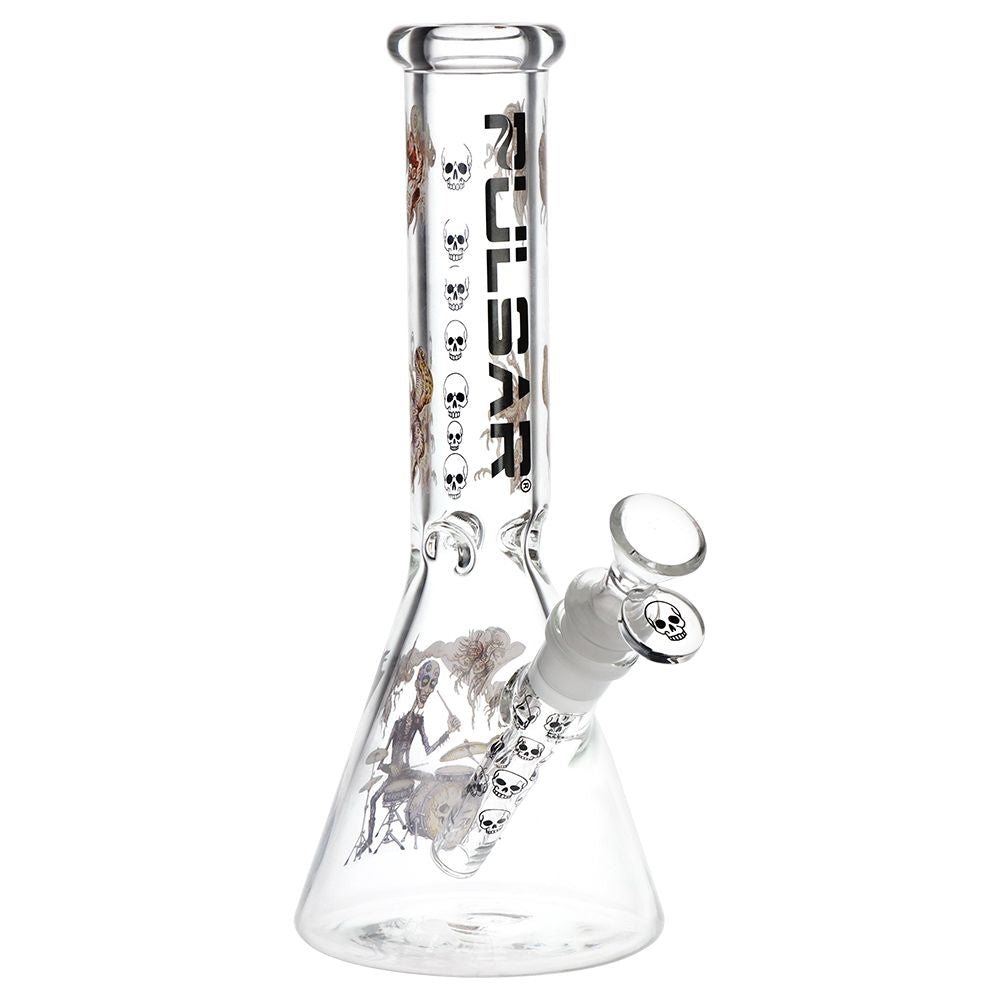 Pulsar Give the Drummer Some Beaker Glass Water Pipe - 9.75" / 14mm F, BDD Wholesale