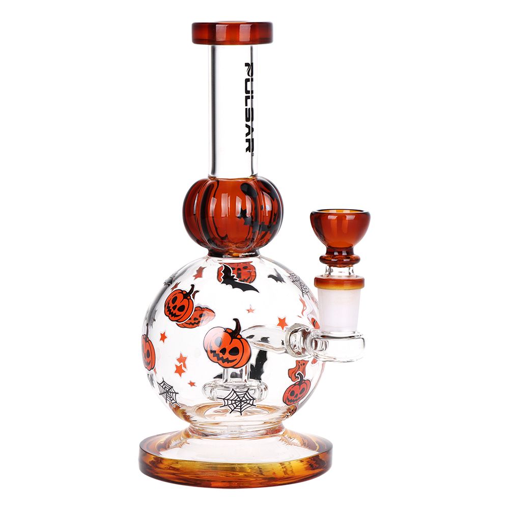 Pulsar Crazy Pumpkins Glass Water Pipe 7.9" / 14mm F, BDD Wholesale