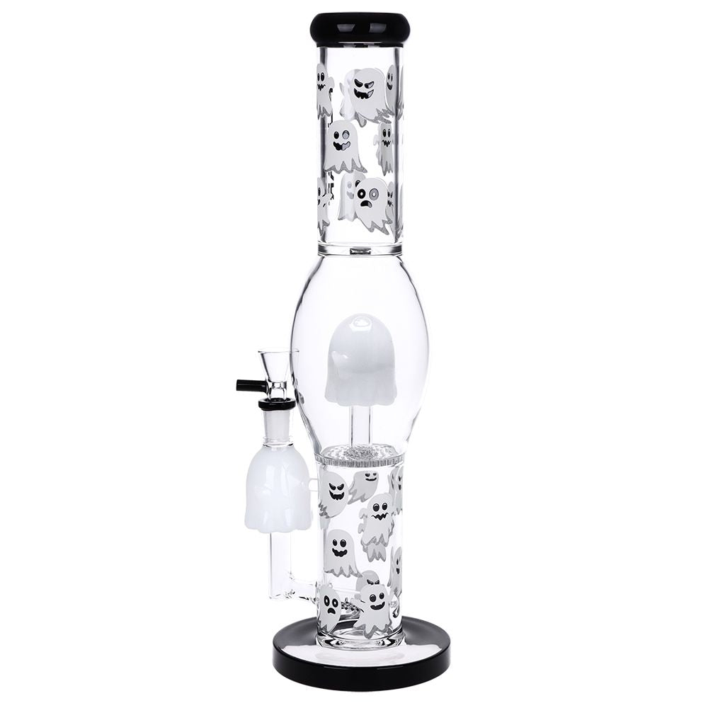 Pulsar Glow In the Dark "Ghosty" Glass Water Pipe - 15.25" / 14mm F, BDD Wholesale