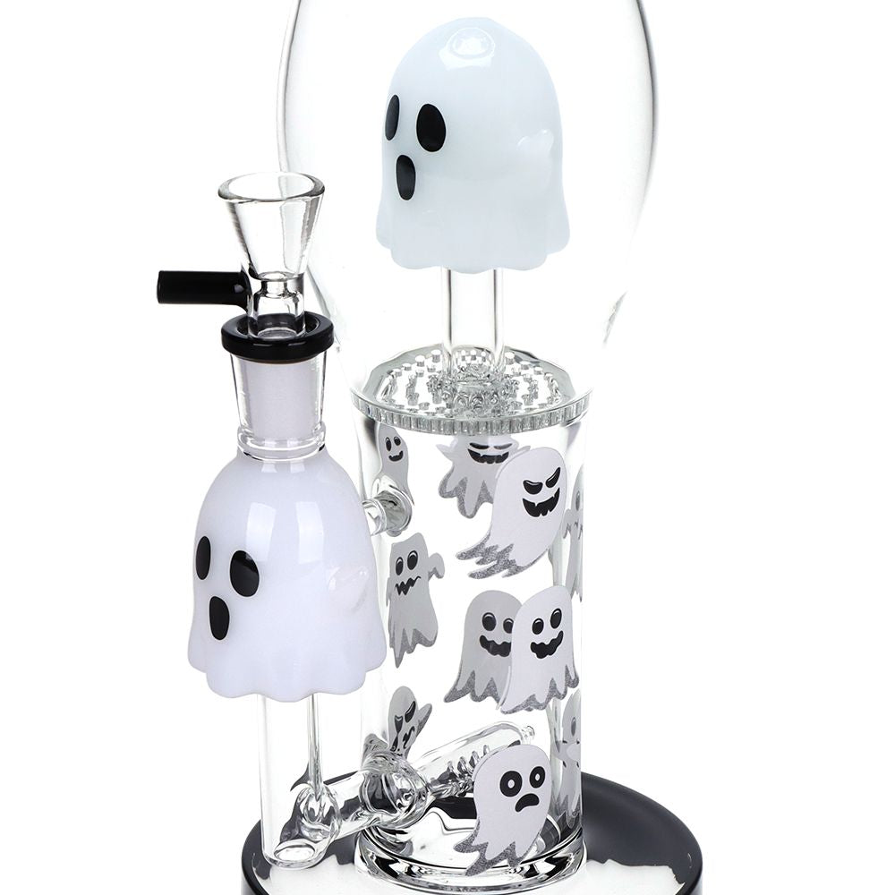 Pulsar Glow In the Dark "Ghosty" Glass Water Pipe - 15.25" / 14mm F, BDD Wholesale