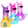 3CT BUNDLE - SeshGear Laid Back Llama Water Pipe - 6" / 14mm F / Assorted Ombre Colors, BDD Wholesale