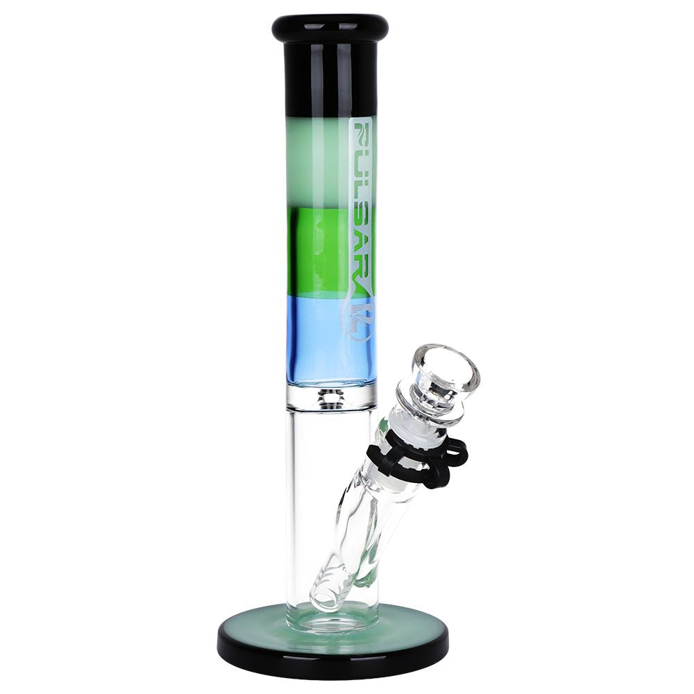 Pulsar Four-Tone Straight Tube Glass Water Pipe - 10.25" / 14mm F, BDD Wholesale