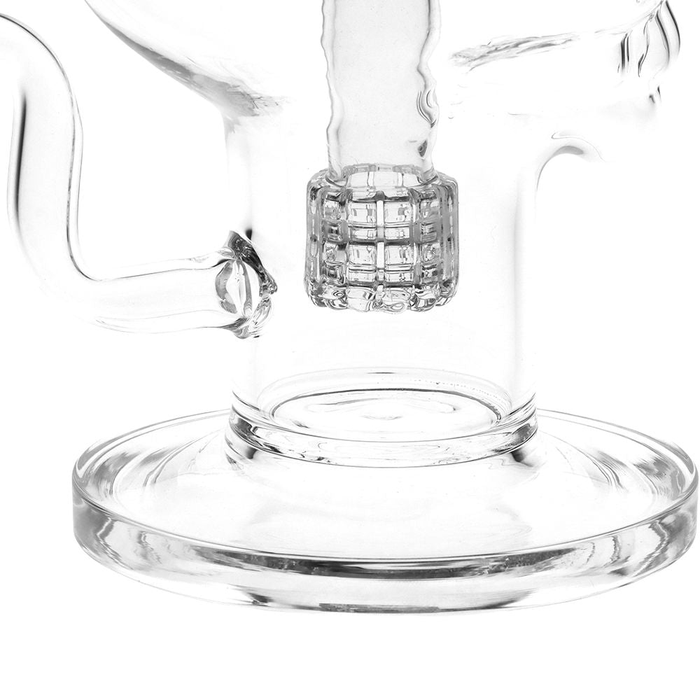 Pulsar Skull Eyes Recycler Glass Water Pipe - 12.5" / 19mm F / Clear, BDD Wholesale