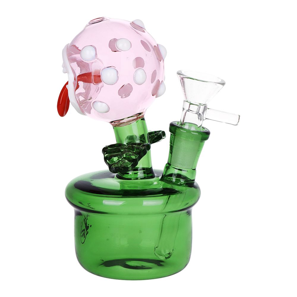Pulsar Angry Flower Pot Glass Water Pipe - 5.5" / 14mm F, BDD Wholesale