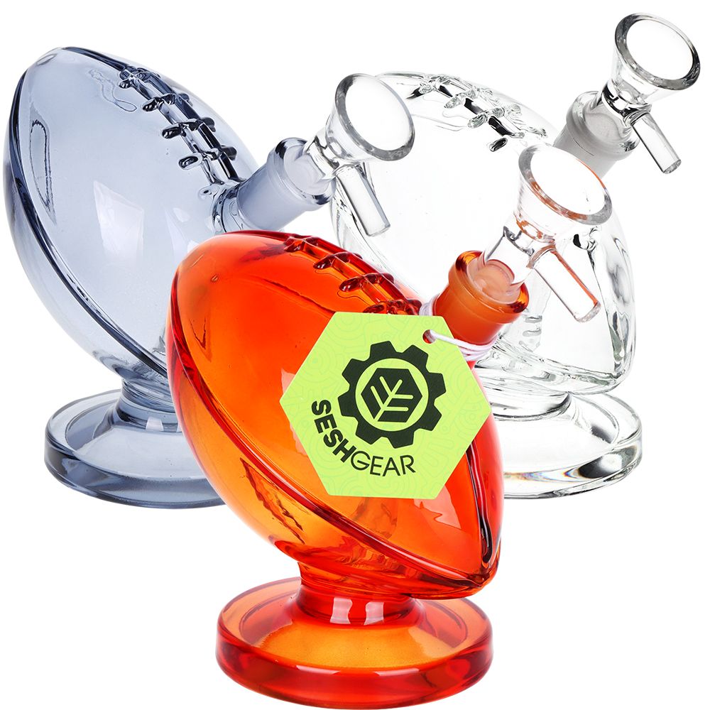 3CT BUNDLE - SeshGear Foot Ballers Glass Water Pipe - 4.5" / 14mm F / Clear, Amber, Smoke, BDD Wholesale