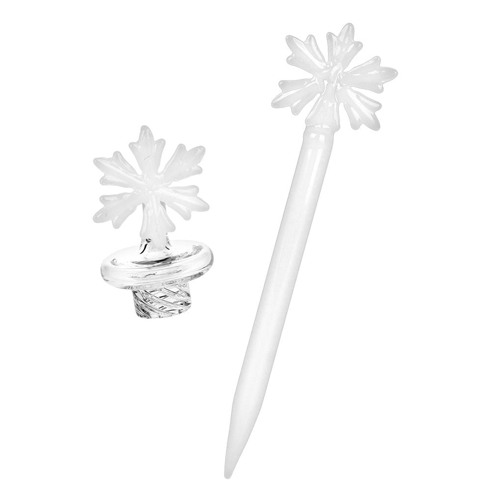 Pulsar Holidaze Series Glass Dab Rig Set - 8.25" / 14mm F / Snowflake, BDD Wholesale