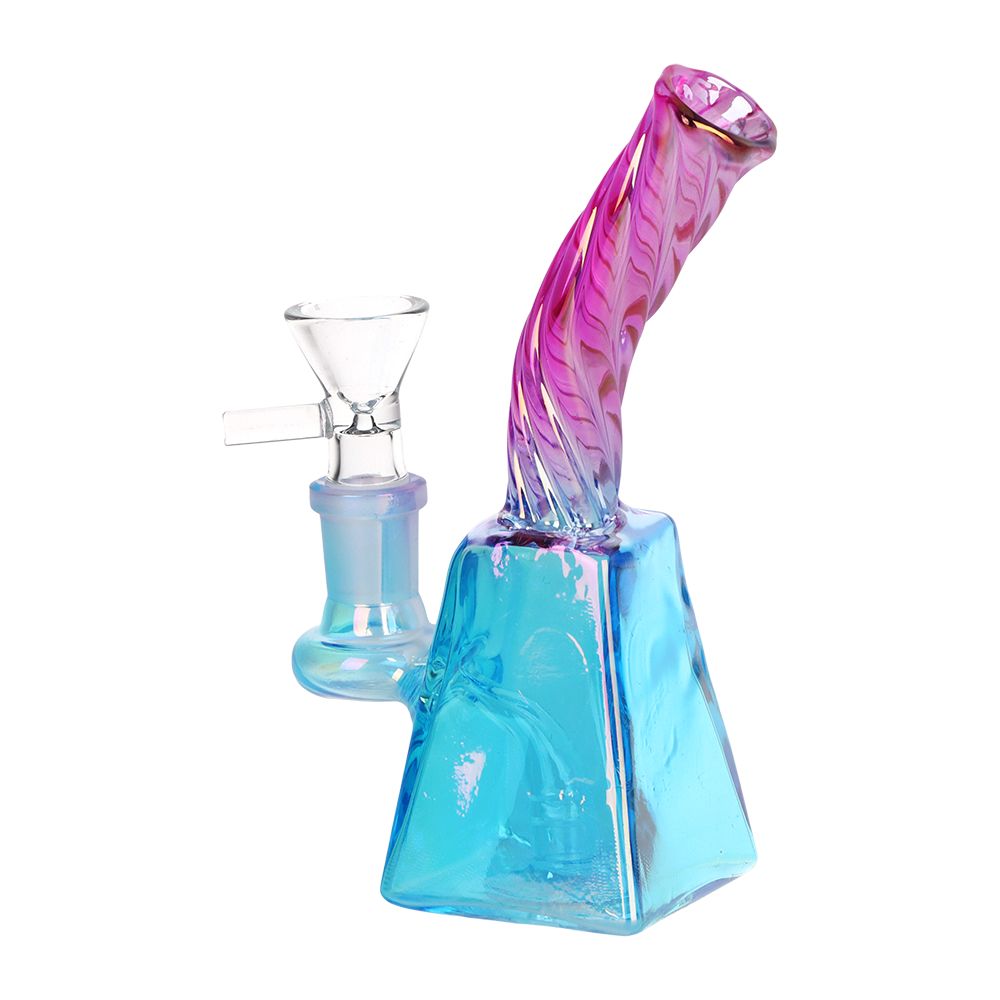 3CT BUNDLE - SeshGear Twisted Up Electroplated Glass Water Pipe - 5.75" / 14mm F, BDD Wholesale