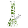 SeshGear Green Leaf Beaker Glass Water Pipe - 9.75" / 14mm F, BDD Wholesale