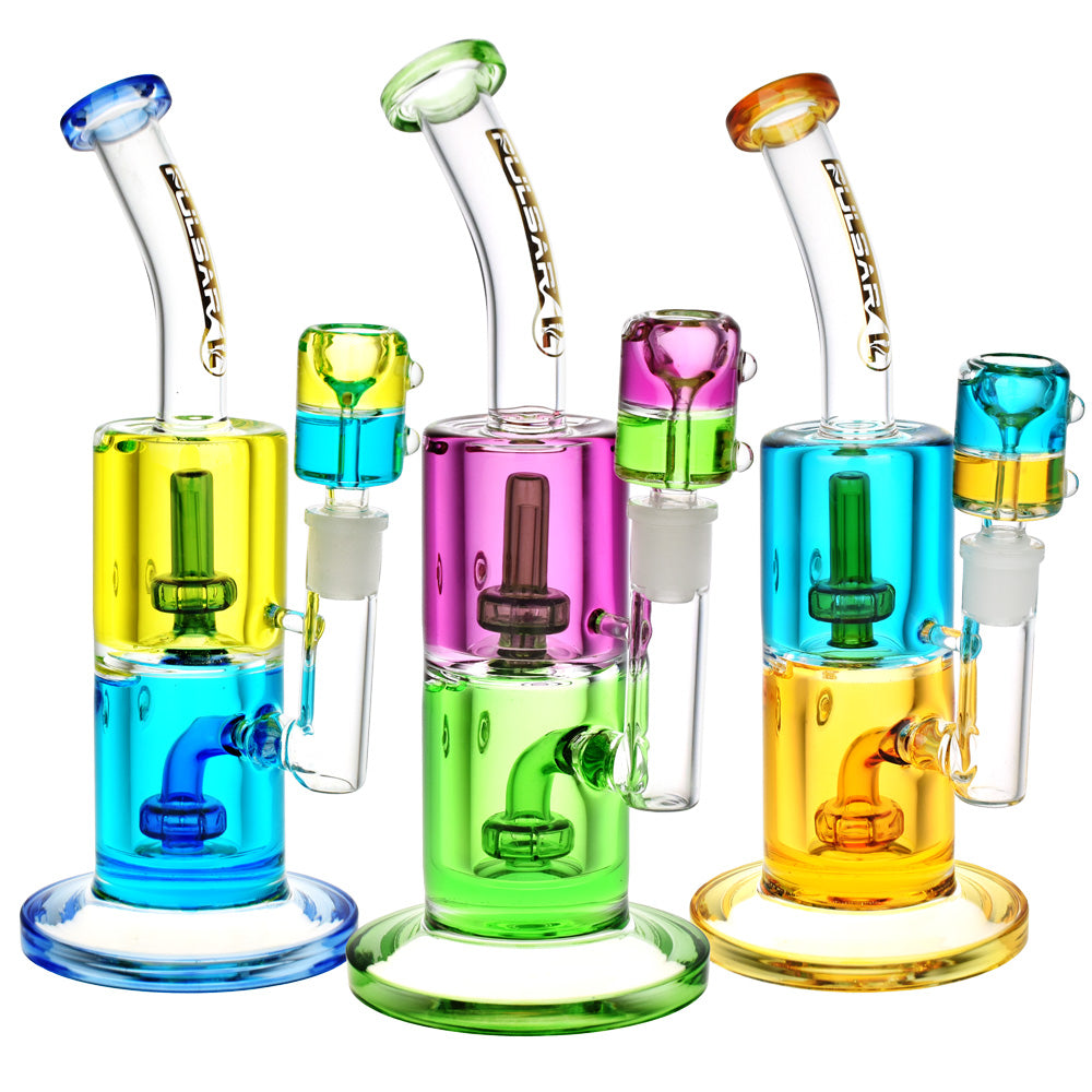 Pulsar Bicolor Glycerin Chugger Water Pipe | 9.75" | 14mm F, BDD Wholesale
