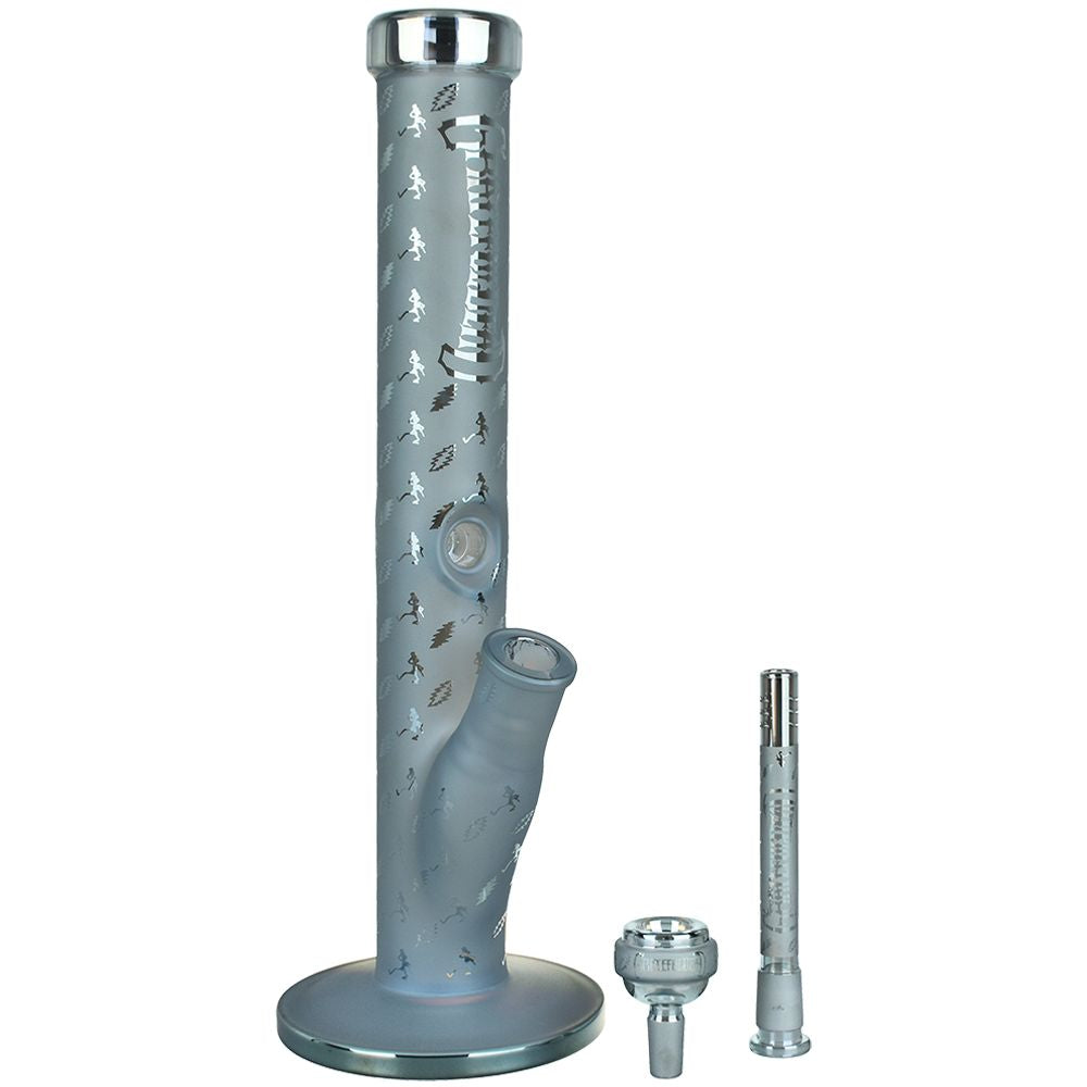 Grateful Dead x Pulsar Bolts And Skellies Straight Tube Water Pipe-15.5"/14mm F, BDD Wholesale