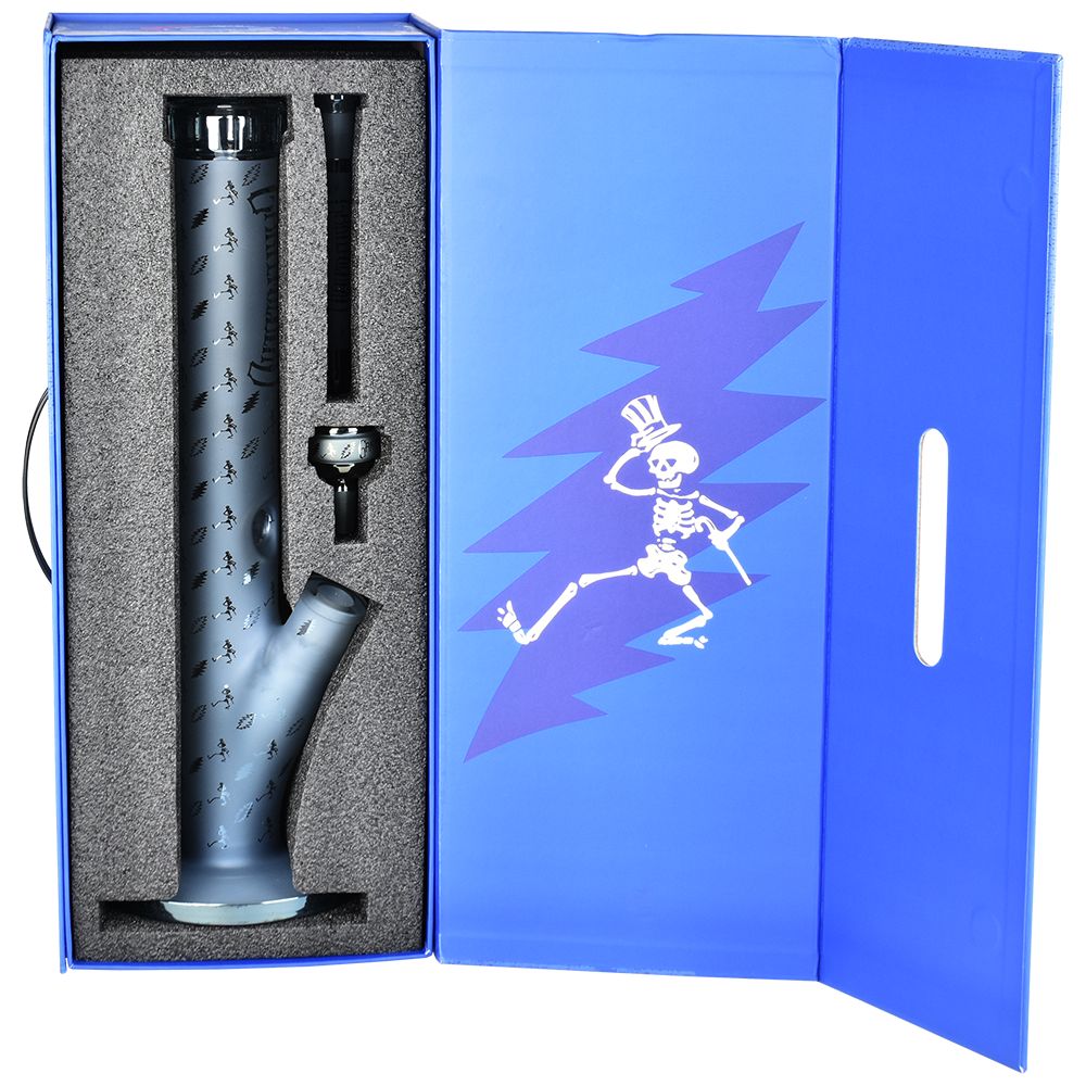 Grateful Dead x Pulsar Bolts And Skellies Straight Tube Water Pipe-15.5"/14mm F, BDD Wholesale
