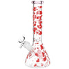 Pulsar Hearts and Kisses Glass Beaker Water Pipe - 9.75" / 14mm F / Colors Vary, BDD Wholesale