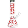 Pulsar Hearts and Kisses Glass Beaker Water Pipe - 9.75" / 14mm F / Colors Vary, BDD Wholesale
