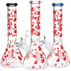 Pulsar Hearts and Kisses Glass Beaker Water Pipe - 9.75" / 14mm F / Colors Vary, BDD Wholesale