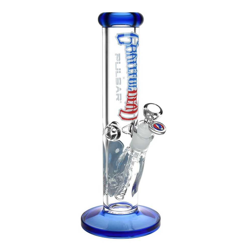 Grateful Dead x Pulsar Space Your Face Straight Tube Glass Water Pipe - 11.75" / 14mm F, BDD Wholesale