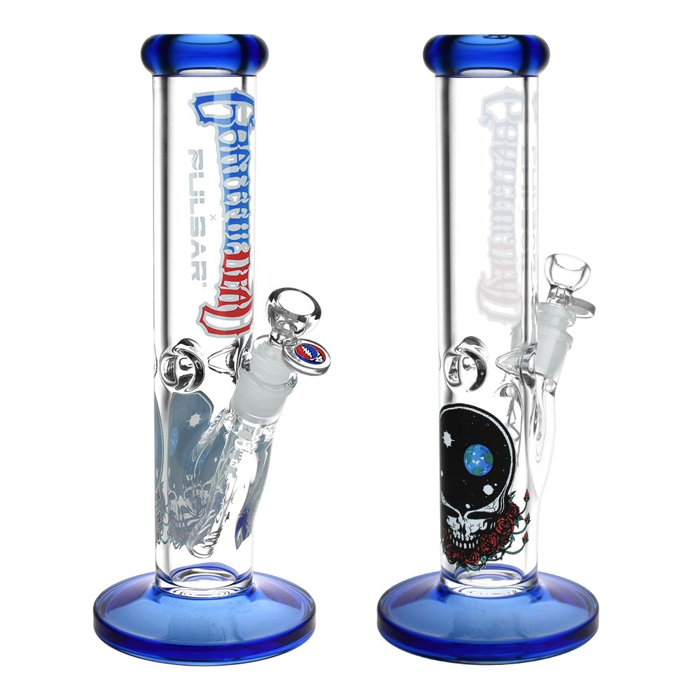 Grateful Dead x Pulsar Space Your Face Straight Tube Glass Water Pipe - 11.75" / 14mm F, BDD Wholesale