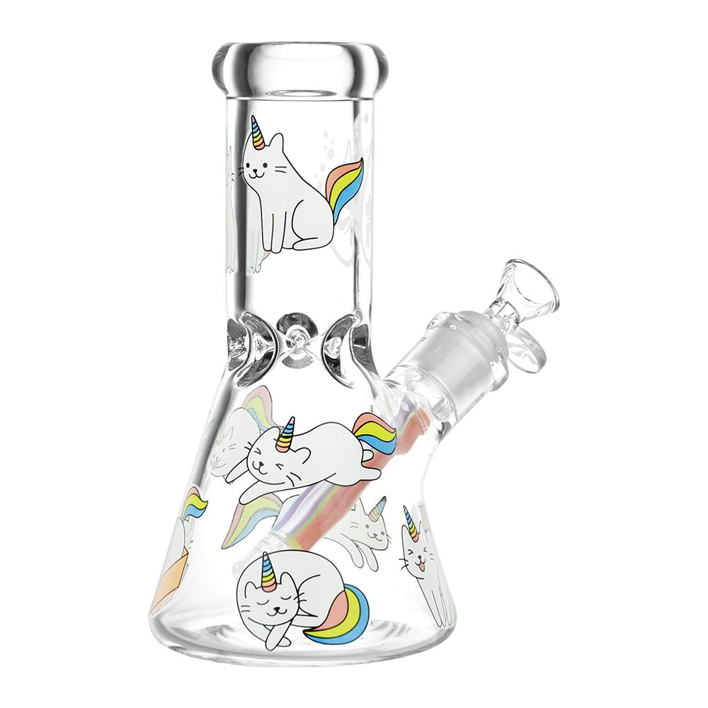 Pulsar Caticorns Design Series Glass Beaker Water Pipe - 8" / 14mm F, BDD Wholesale