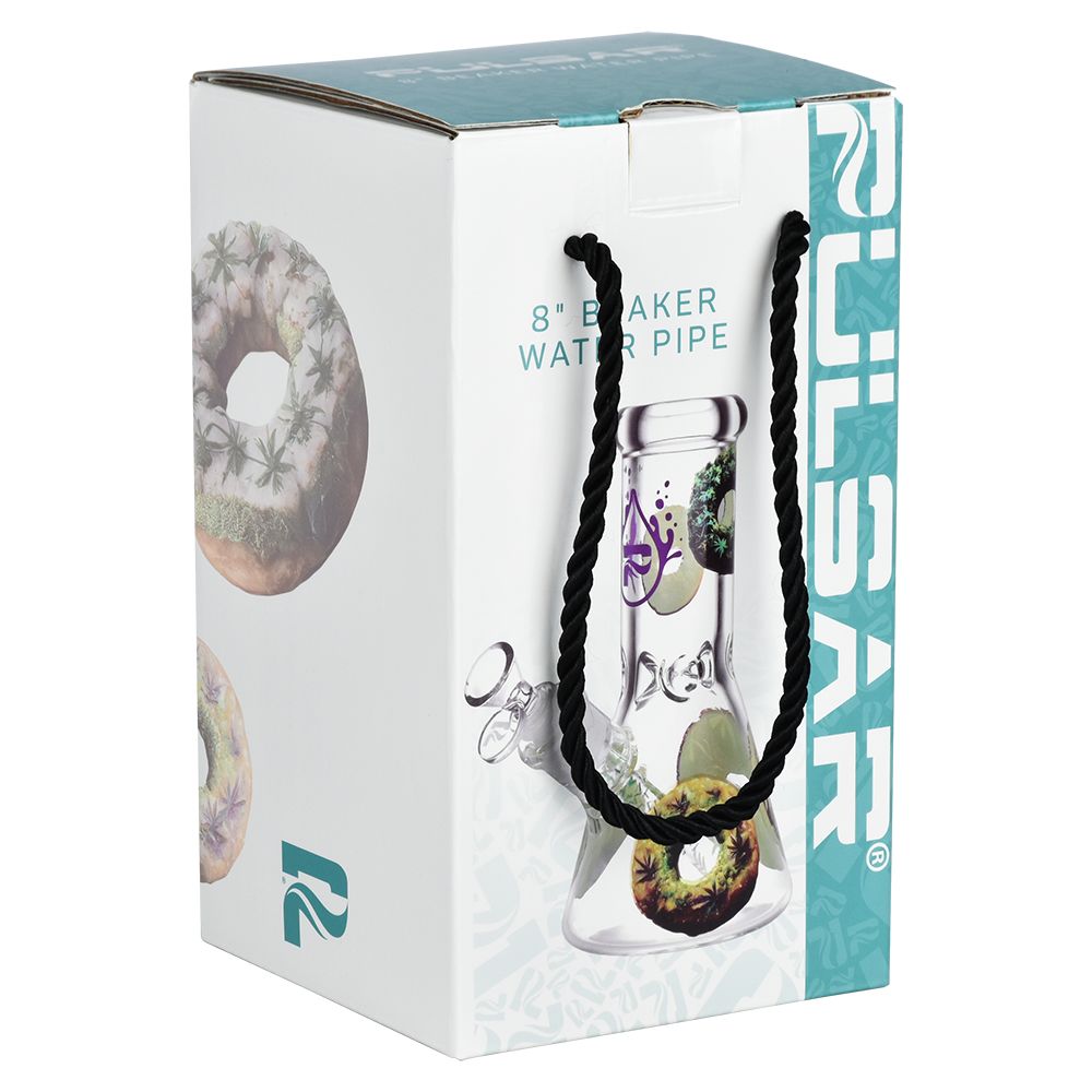 Pulsar Forbidden Donuts Design Series Glass Beaker Water Pipe - 7.75" / 14mm F, BDD Wholesale