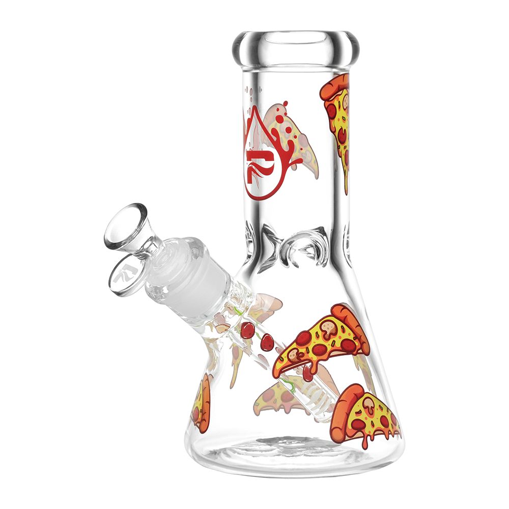 Pulsar Pizza Design Series Glass Beaker Water Pipe - 7.75" / 14mm F, BDD Wholesale