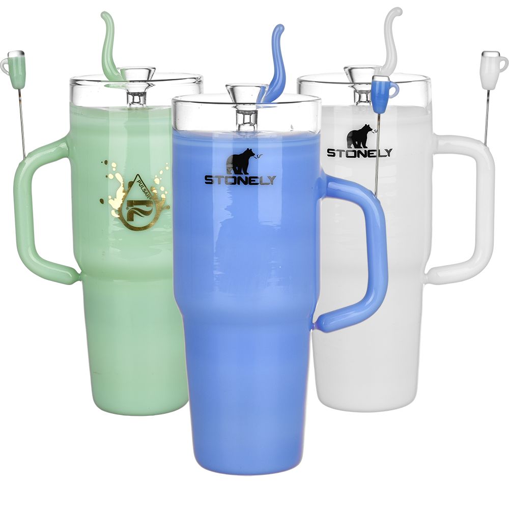 Pulsar Stonely Cup Glass Water Pipe | 8.5" | 14mm F, BDD Wholesale