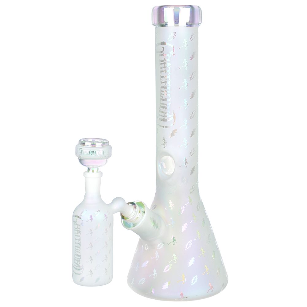 Grateful Dead x Pulsar Bolts And Skellies Glass Beaker Water Pipe Set | 13.75" | 14mm F, BDD Wholesale