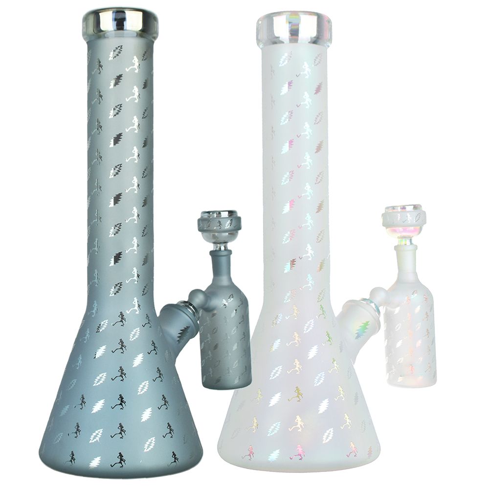 Grateful Dead x Pulsar Bolts And Skellies Glass Beaker Water Pipe Set | 13.75" | 14mm F, BDD Wholesale