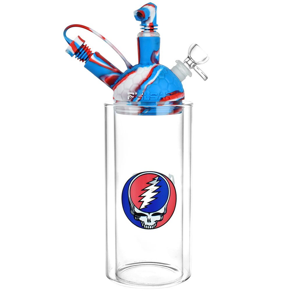 Grateful Dead x Pulsar Silicone & Glass Gravity Water Pipe - 11"/14mm F, BDD Wholesale