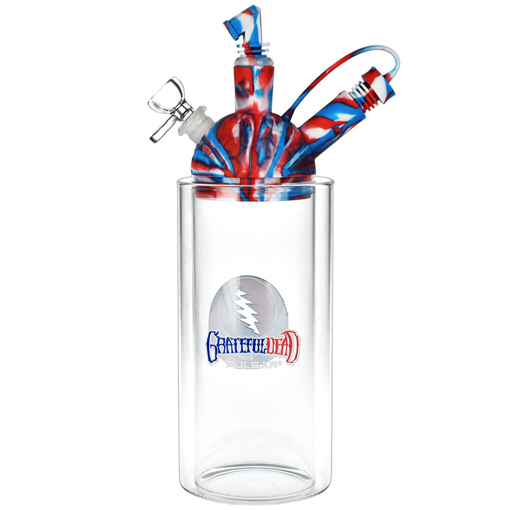 Grateful Dead x Pulsar Silicone & Glass Gravity Water Pipe - 11"/14mm F, BDD Wholesale