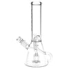 Pulsar Quad-Arm Mini Circ Perc Recycler Beaker Glass Water Pipe - 12" / 14mm F / Clear, BDD Wholesale