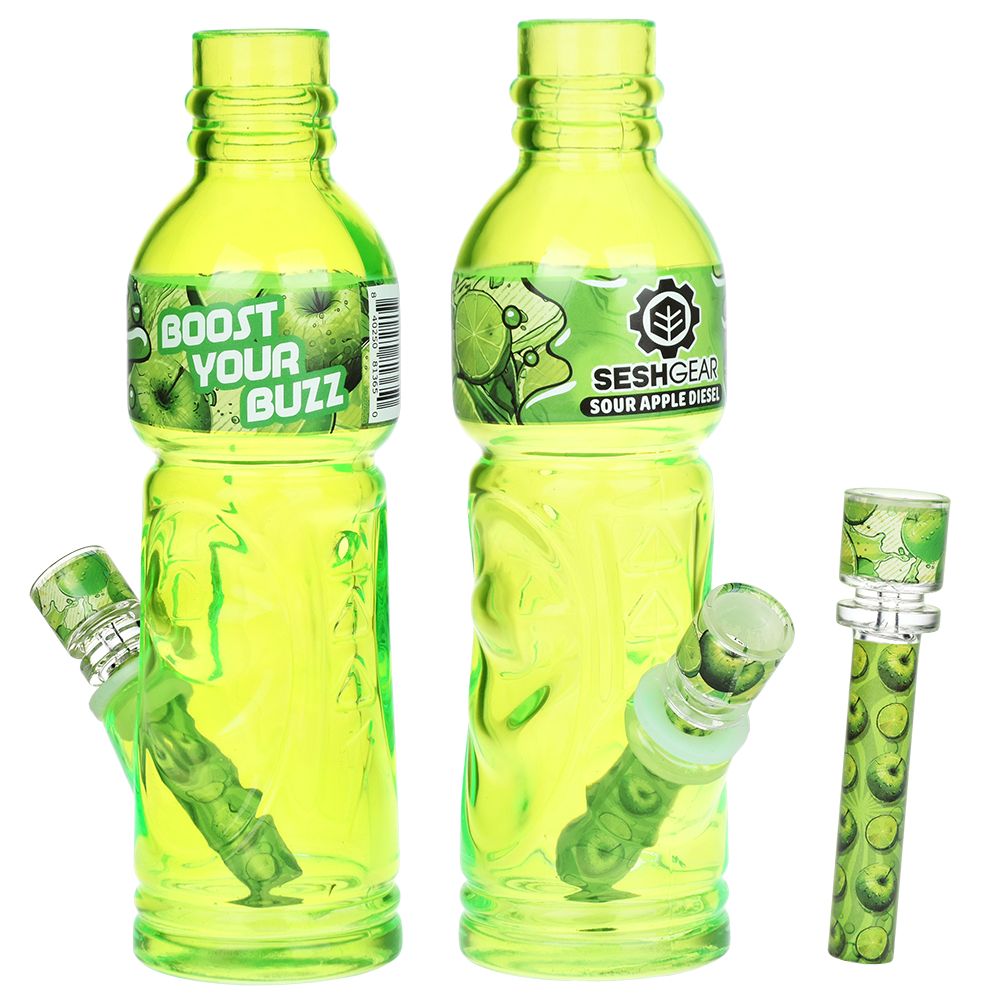 SeshGear Terpade Beverage Bottle Glass Water Pipe | 9.5" | 14mm F, BDD Wholesale