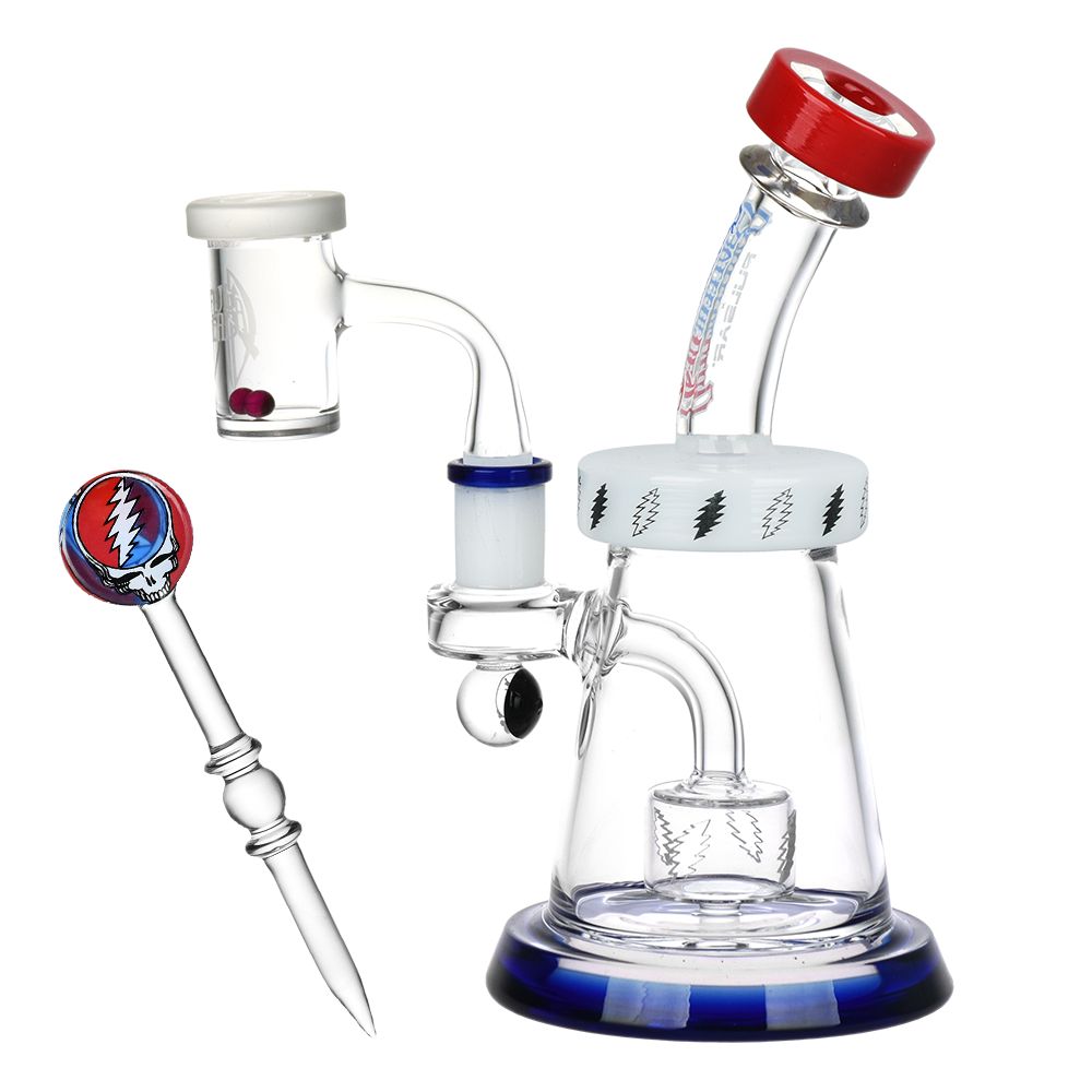 Grateful Dead x Pulsar Lightning Bell Dab Rig Set - 7.5" / 14mm F, BDD Wholesale