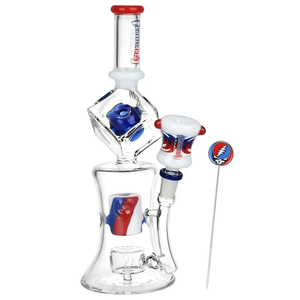 Grateful Dead x Pulsar Tesseract Hypercube Glass Water Pipe - 10.75" / 14mm F, BDD Wholesale