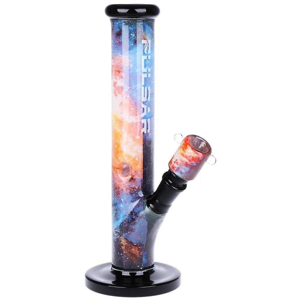 Pulsar Inside Print Straight Tube Glass Water Pipe | 11.25" | 14mm F, BDD Wholesale
