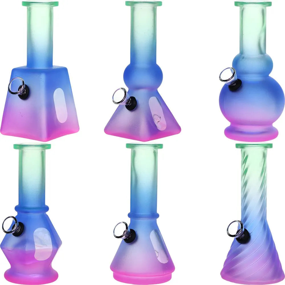 SeshGear Glass Mini Water Pipe | 6" | Grommet | Assorted Styles | 6ct Display, BDD Wholesale