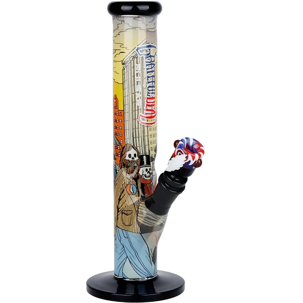 The Grateful Dead x Pulsar Inside Print Straight Tube Glass Water Pipe | 11.25" | 14mm F, BDD Wholesale