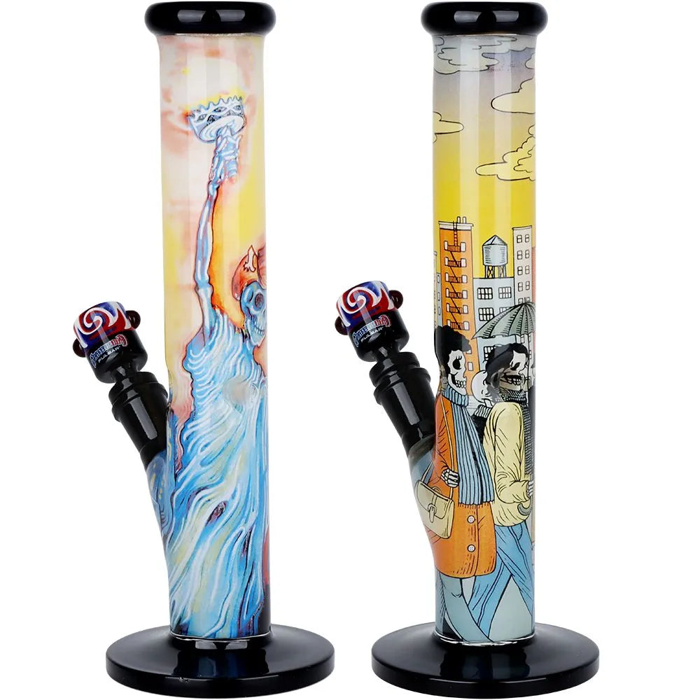 The Grateful Dead x Pulsar Inside Print Straight Tube Glass Water Pipe | 11.25" | 14mm F, BDD Wholesale