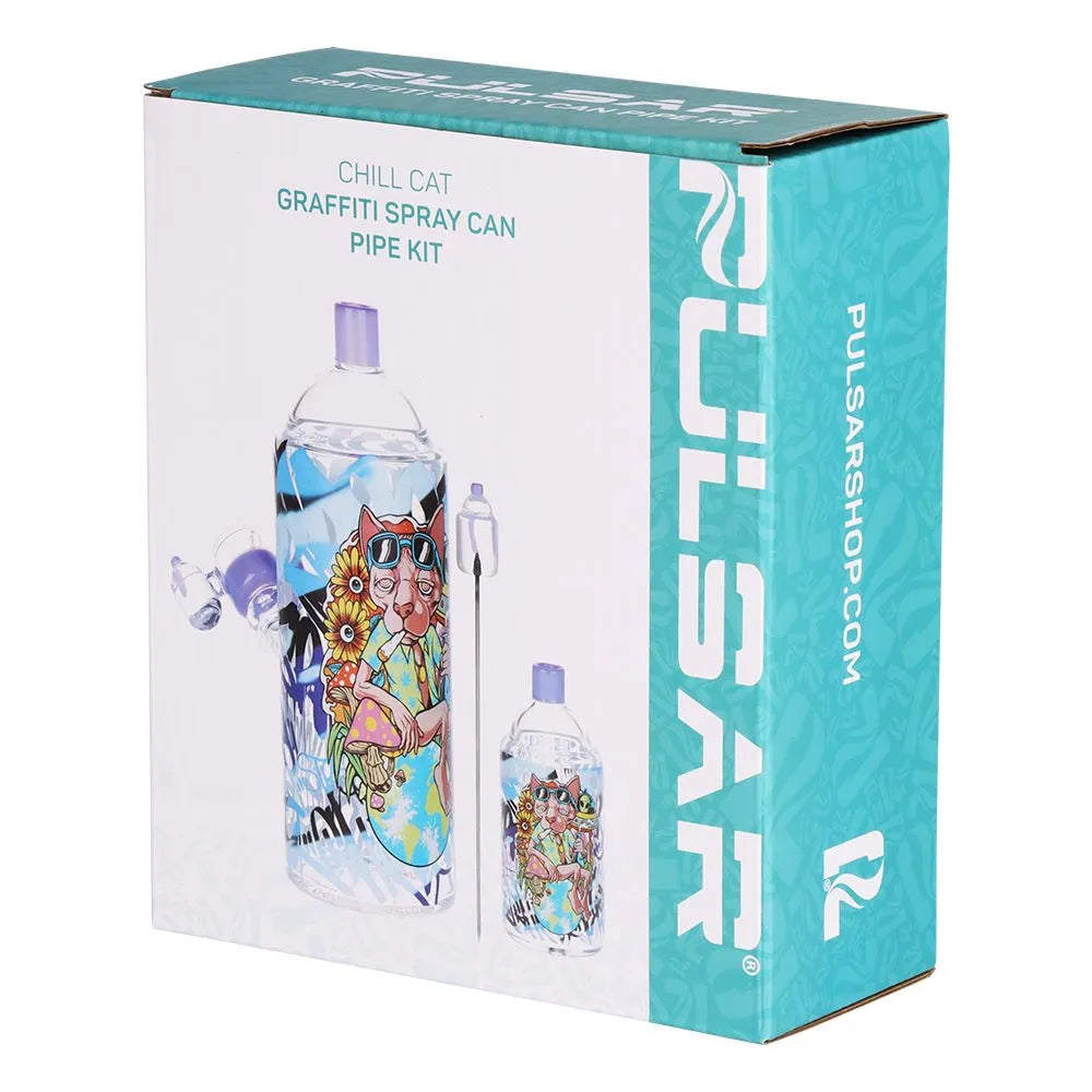 Pulsar Graffiti Series Spray Paint Glass Water Pipe Set / 7.5" / 14mm F, BDD Wholesale