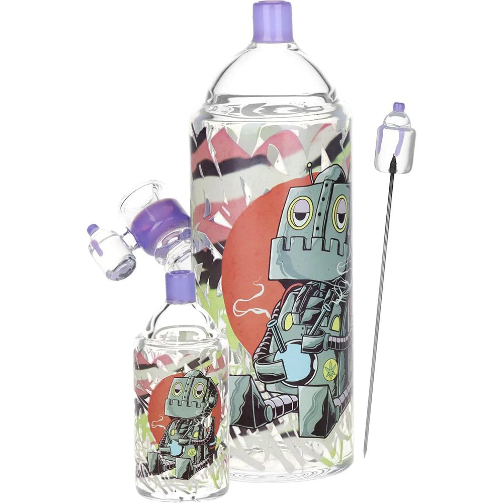 Pulsar Graffiti Series Spray Paint Glass Water Pipe Set / 7.5" / 14mm F, BDD Wholesale
