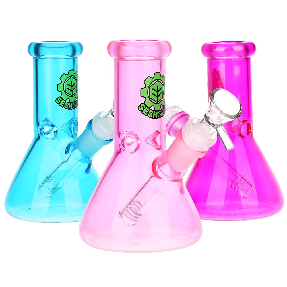 SeshGear Shorty Beaker Color Glass Water Pipe | 5.75" | 14mm F, BDD Wholesale