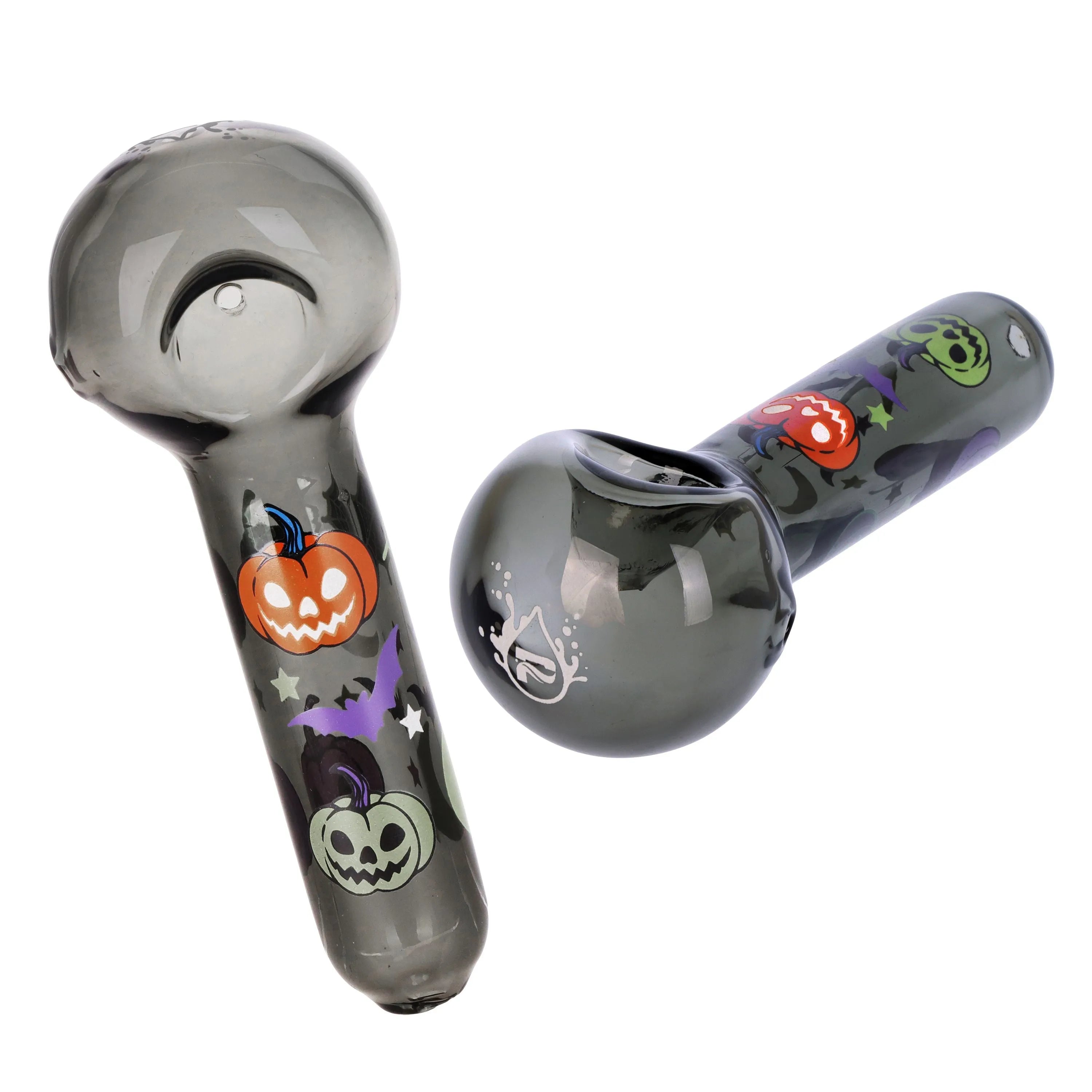 Pulsar Halloween Party Herb Pipe Glow Duo- 10" / 14mm F, BDD Wholesale