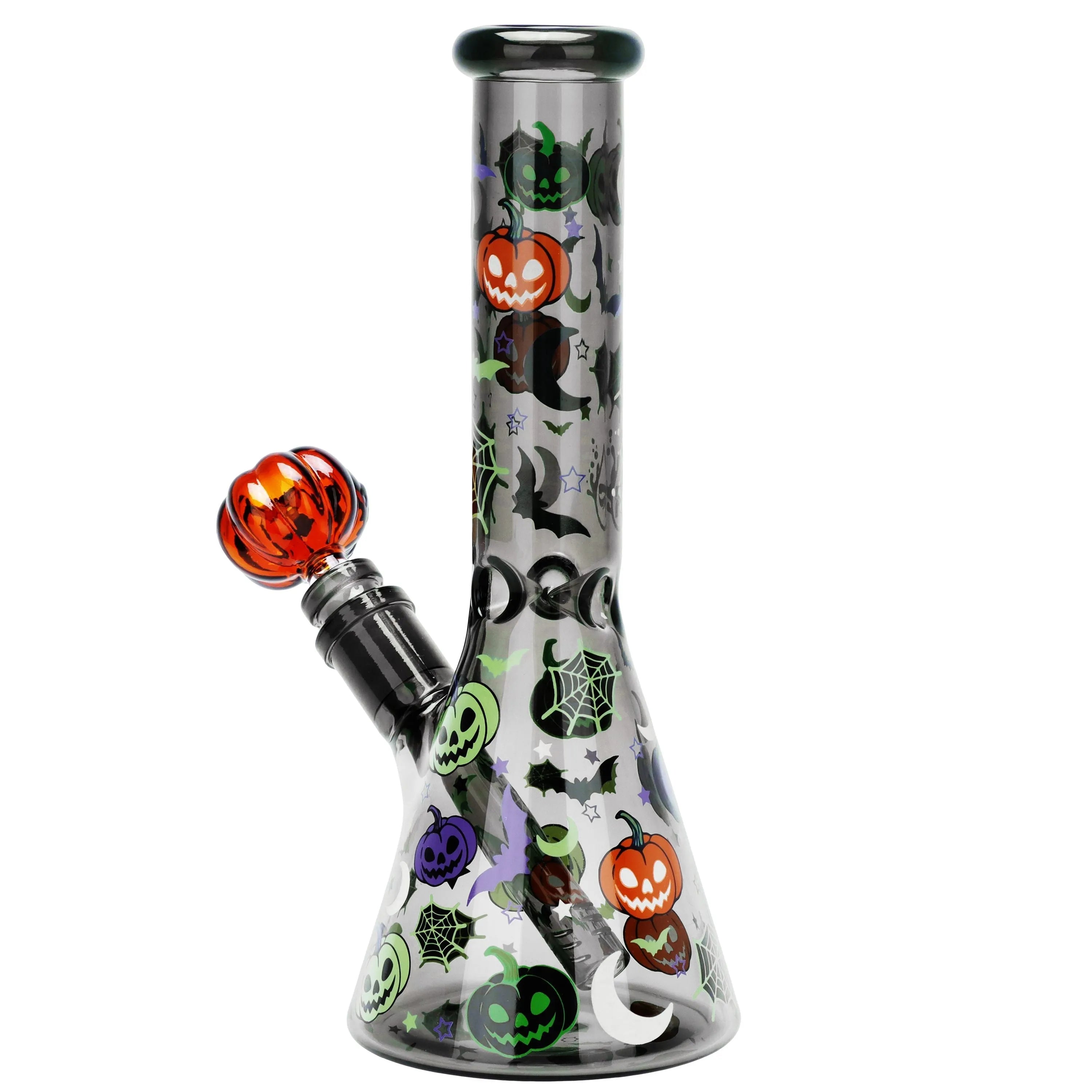 Pulsar Halloween Party Herb Pipe Glow Duo- 10" / 14mm F, BDD Wholesale