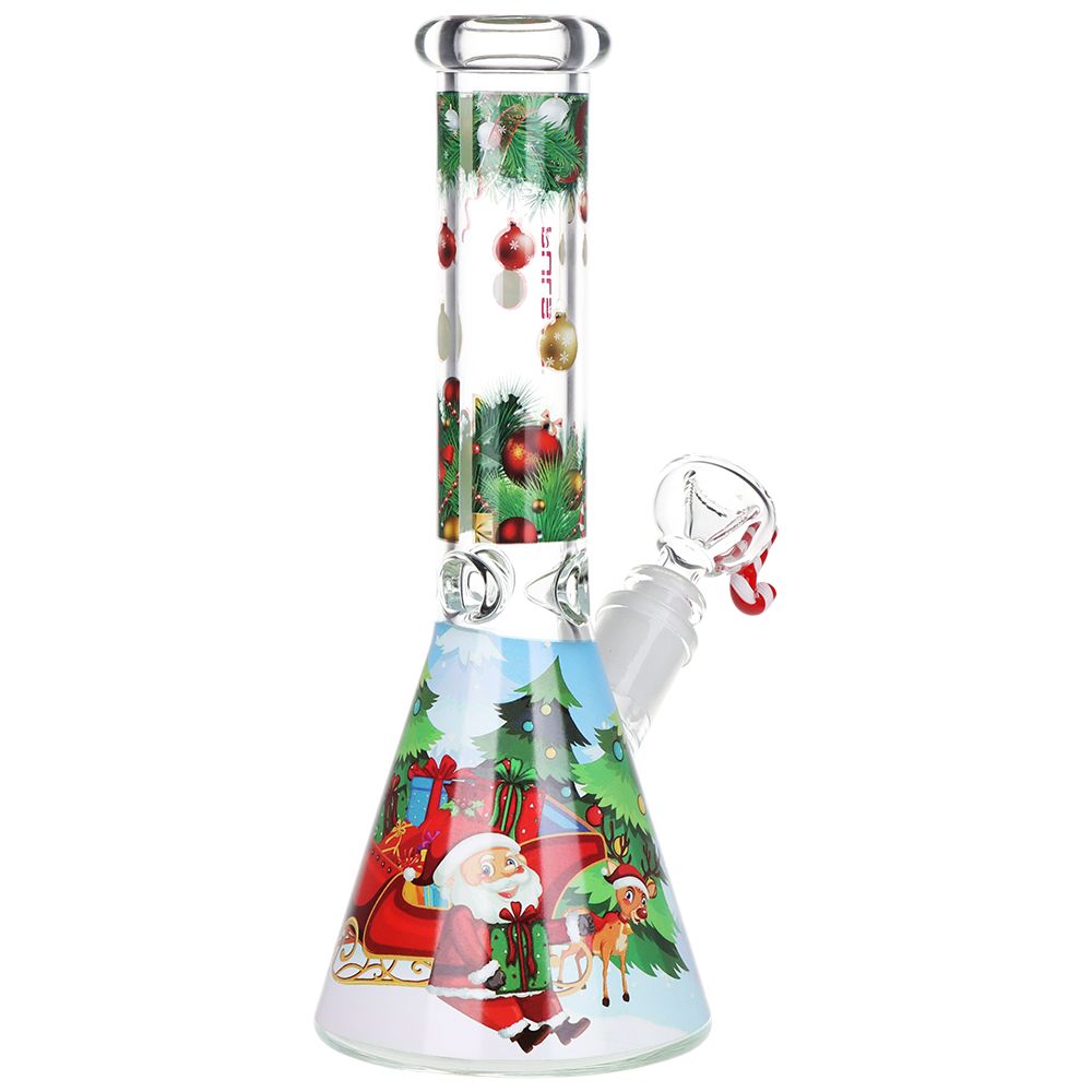Pulsar Ho-Ho-Holiday Glass Smoking Set - 10" / 14mm F, BDD Wholesale