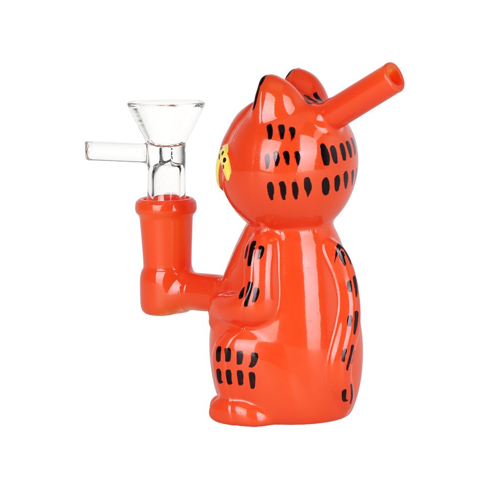 SeshGear Lasagna Lovin' Cat Glass Water Pipe - 4.5" / 14mm F, BDD Wholesale