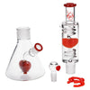 Pulsar Love Heart Beat Glycerin Beaker Glass Water Pipe - 14" / 19mm F, BDD Wholesale
