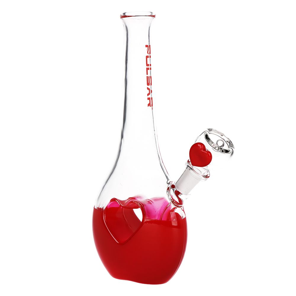 Pulsar Valentines Heart Vase Glass Water Pipe - 8.25" / 14mm F, BDD Wholesale