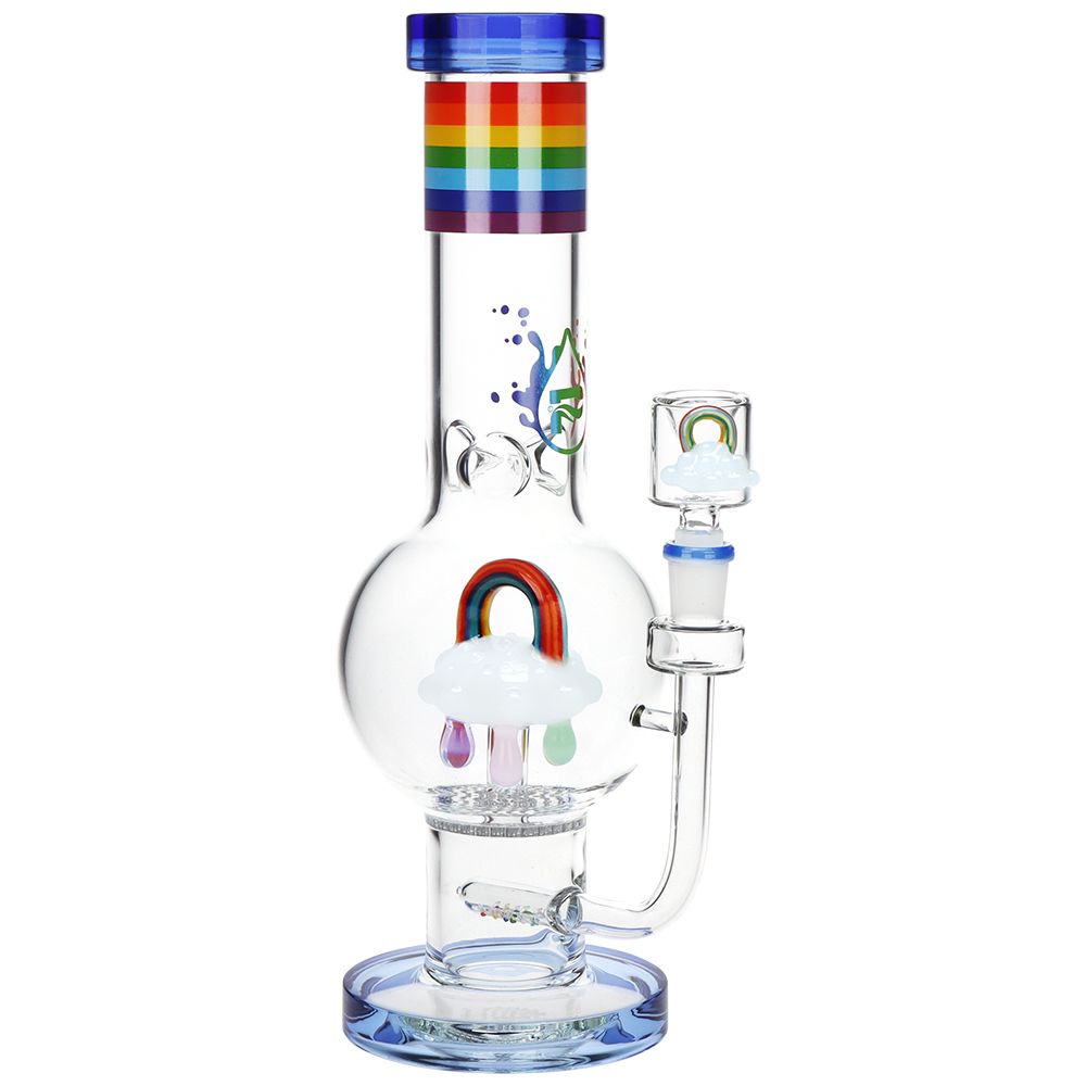 Pulsar Acid Rainbows Bubble Base Glass Water Pipe - 12.6" / 14mm F, BDD Wholesale