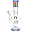 Pulsar Acid Rainbows Bubble Base Glass Water Pipe - 12.6" / 14mm F, BDD Wholesale