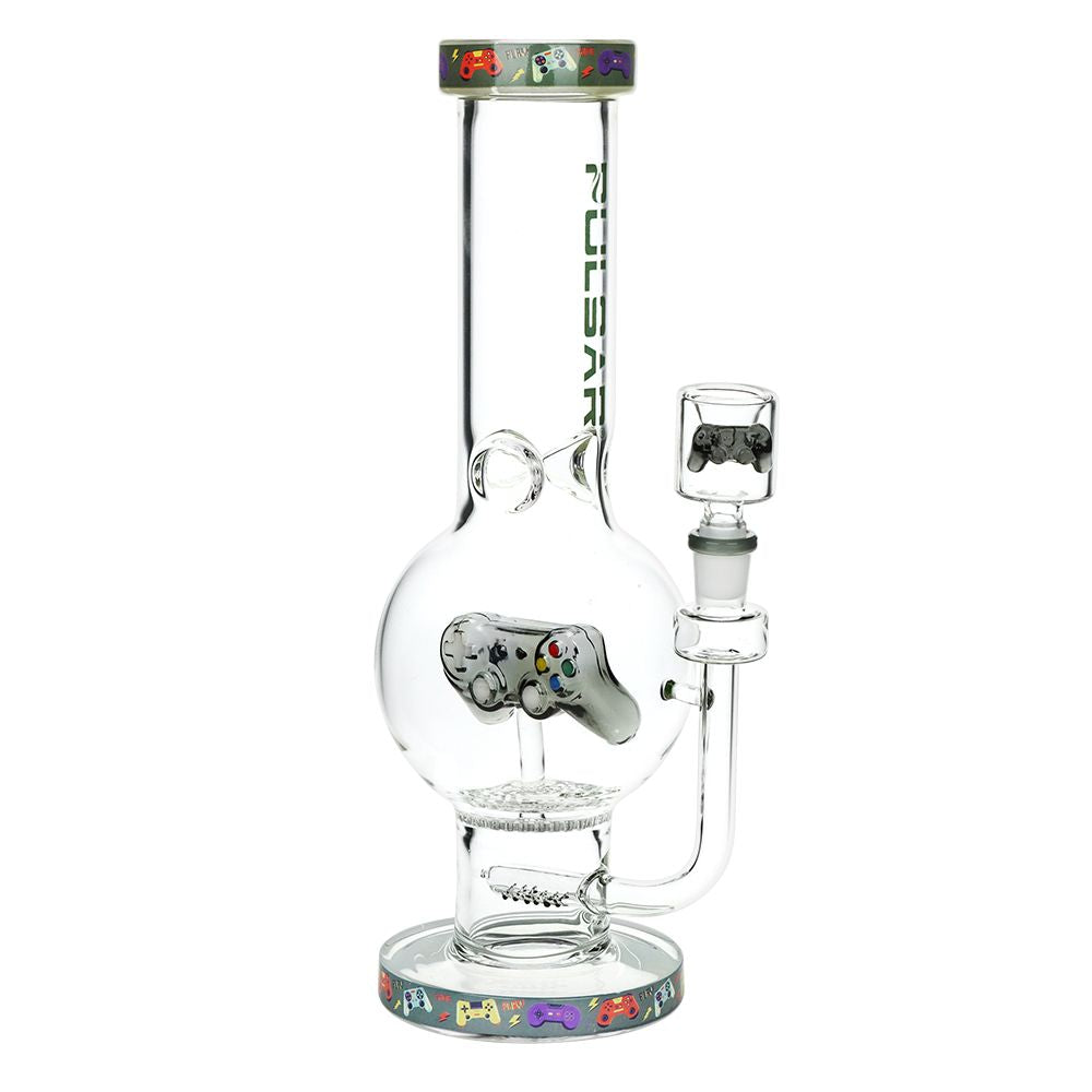 Pulsar Game Time Bubble Base Glass Water Pipe - 12.5" / 14mm F, BDD Wholesale