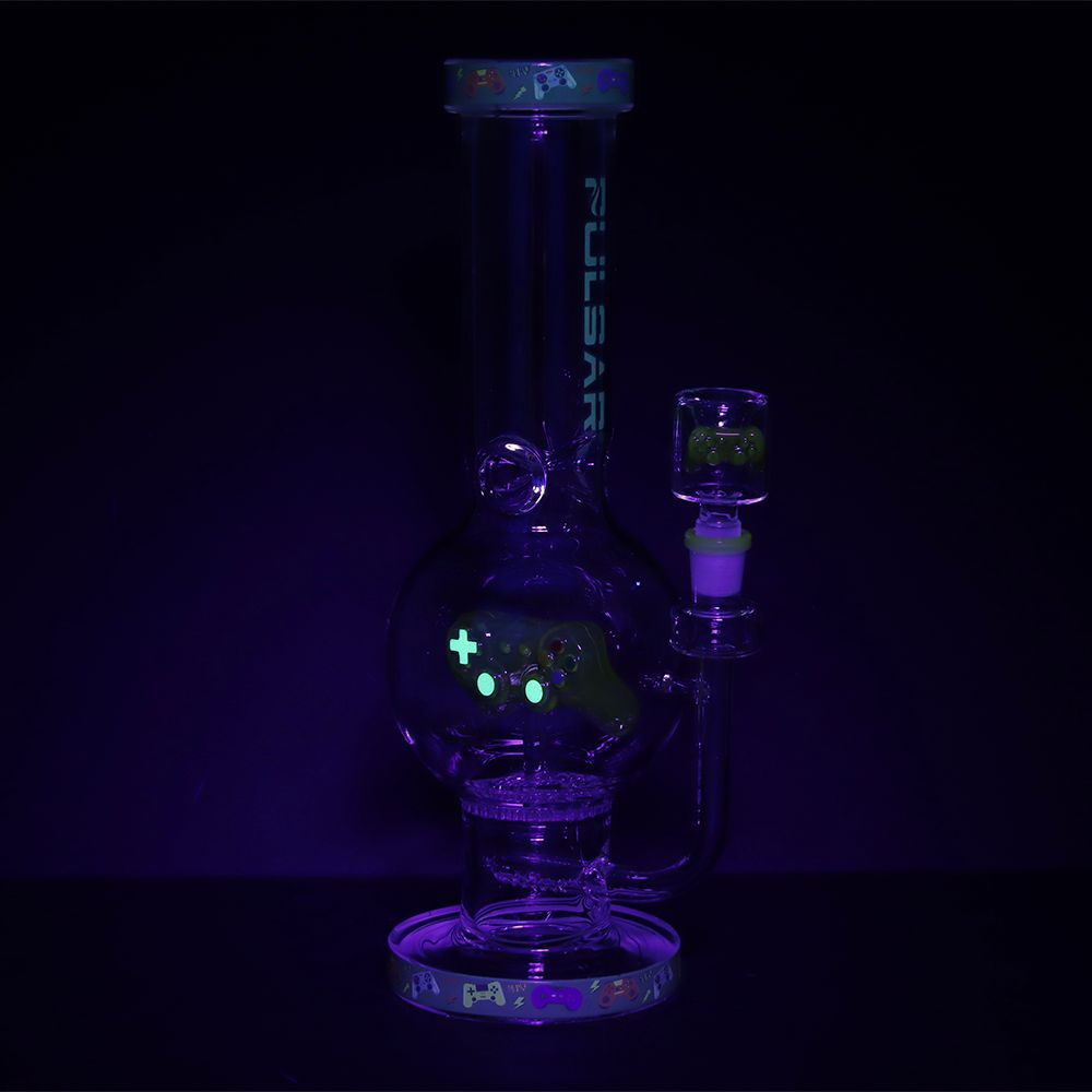 Pulsar Game Time Bubble Base Glass Water Pipe - 12.5" / 14mm F, BDD Wholesale