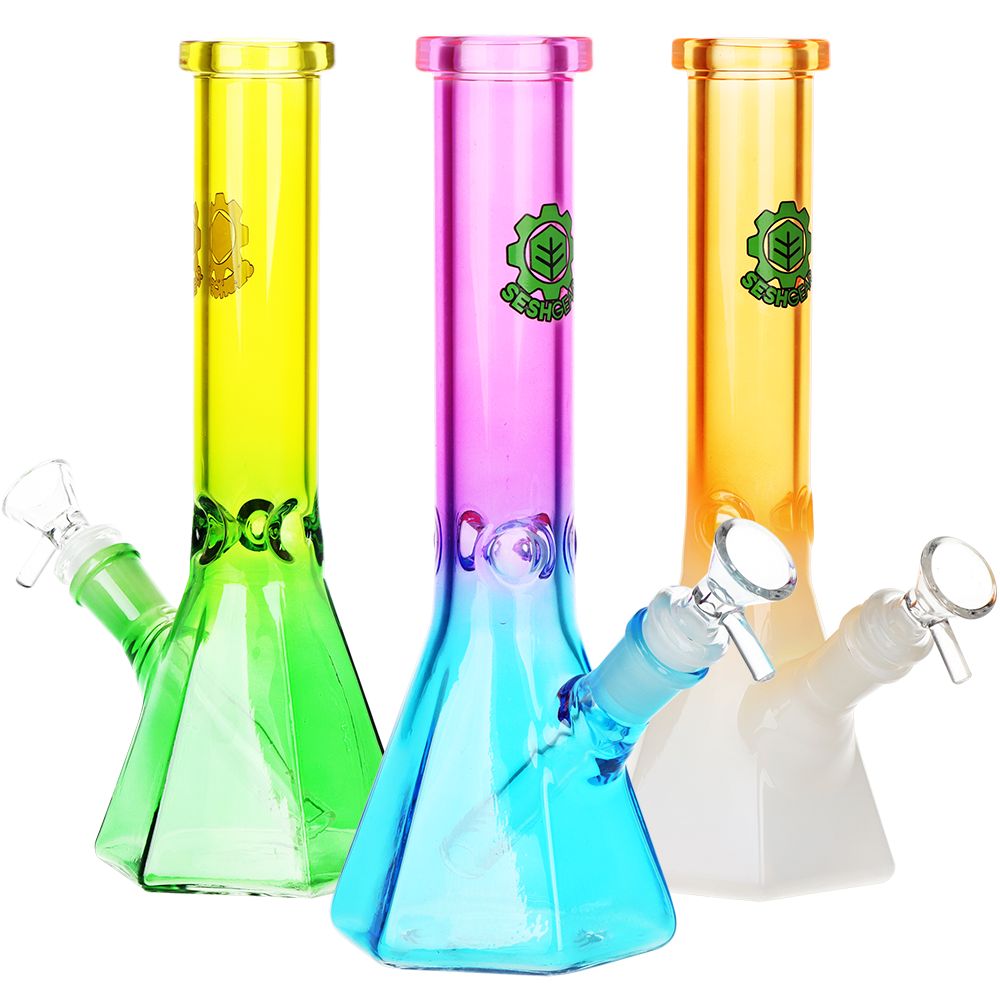 SeshGear Prismatic Bliss Ombre Glass Water Pipe | 10" | 14mm F, BDD Wholesale
